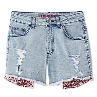 Justice Girls' Sequin Pocket Jean Short