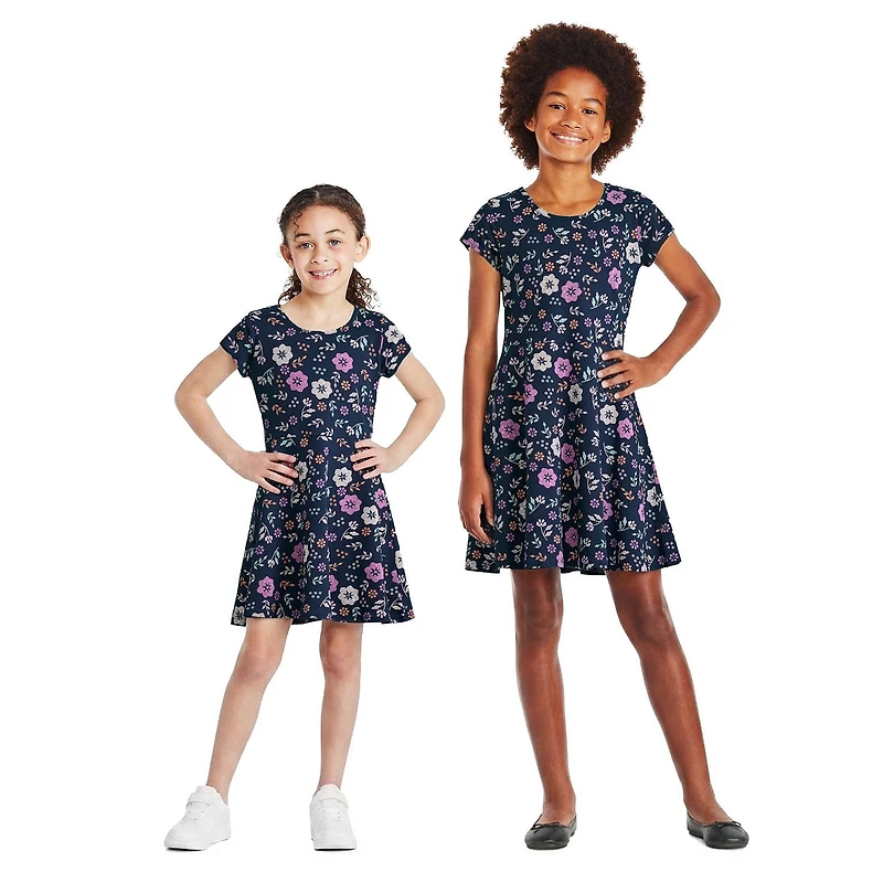 Robe patineuse à manches courtes George pour filles