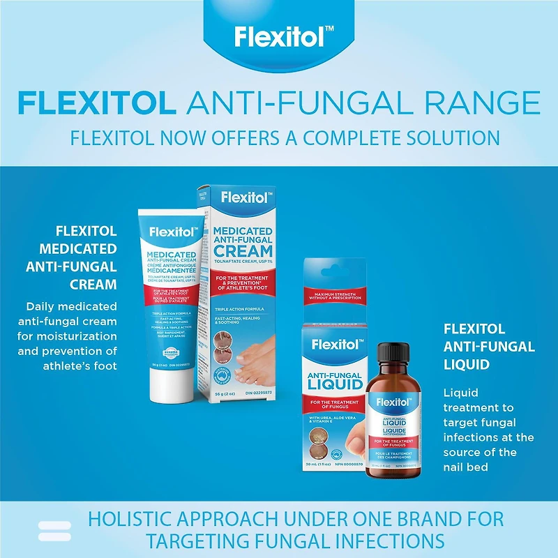 Flexitol Medicated Anti-Fungal Cream for Athlete's Foot, 56 g