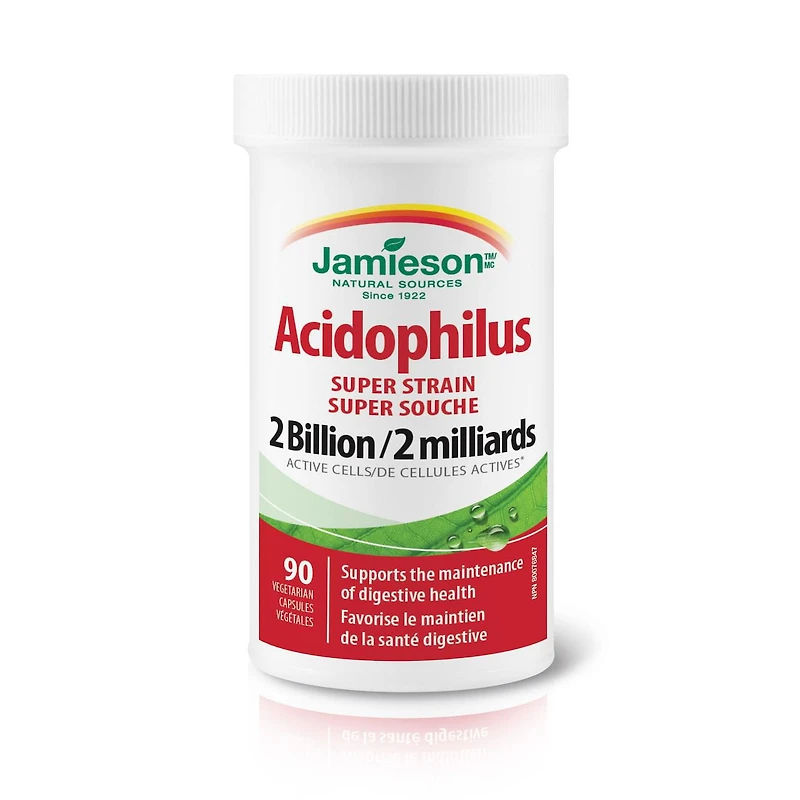 Jamieson Capsules Super Souche Acidophilus - 2 Milliards de Cellules Actives 90 comprimés