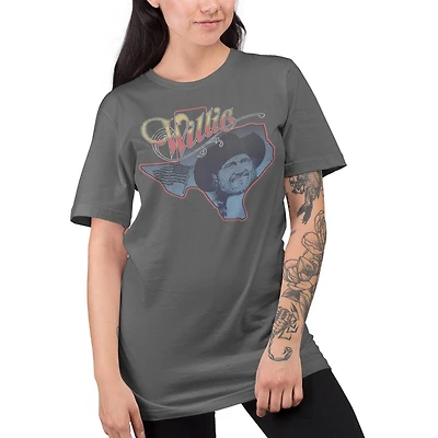 Willie Nelson Tee shirt femme. Ce t-shirt à manches courtes et col rond pour femme peut facilement être porté avec votre jean ou votre bas préféré et Tailles TP à TG
