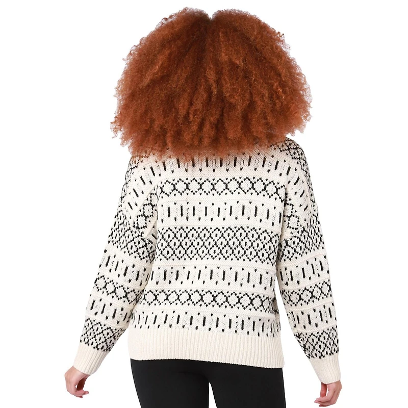 DV L/S V-neckline, wide band, sweater knit top