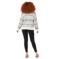 DV L/S V-neckline, wide band, sweater knit top