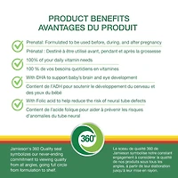 Jamieson 100% Complete Prenatal Multivitamin Softgels with DHA and Folic Acid, 60 Count