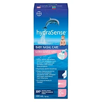 hydraSense Ultra-Gentle Mist Nasal Spray, Baby Nasal Care, Relieves Congested And Stuffy Noses, 100% Natural Source Seawater, Non-Medicated, Preservative-Free, Sterile, 100ml