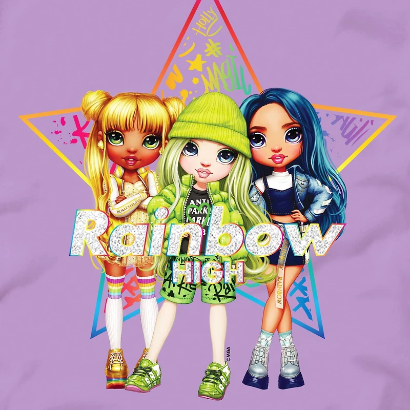 Girls Rainbow High Trio Short Sleeve T-Shirt