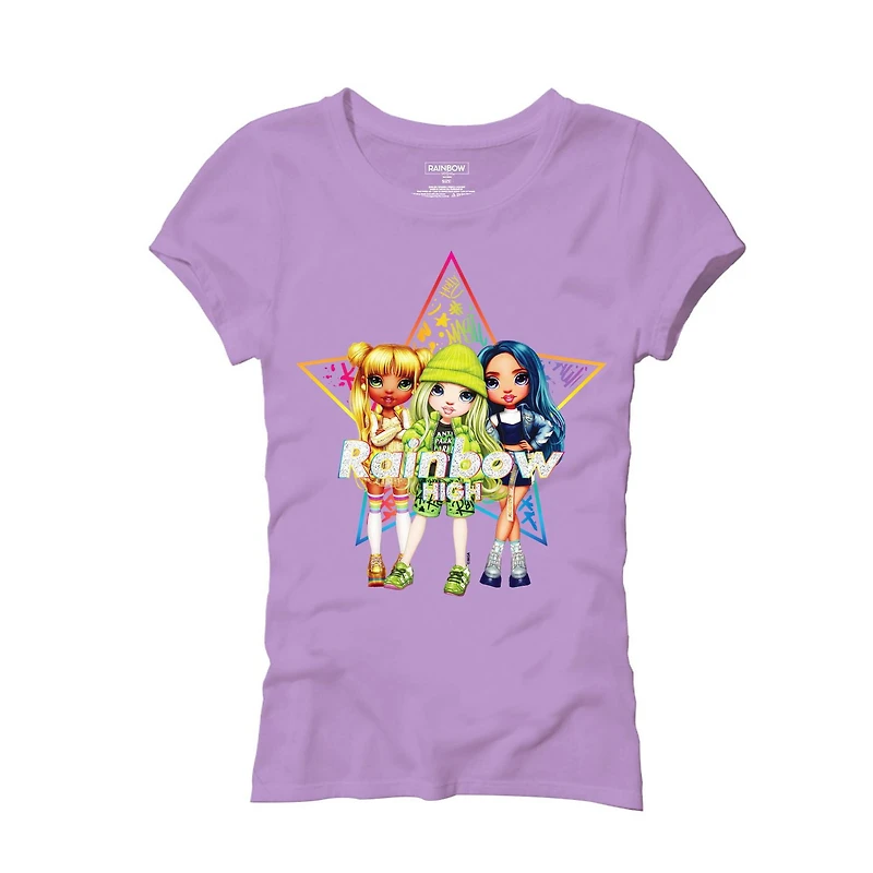 T-shirt à manches courtes Rainbow High Trio pour fille