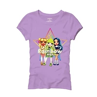 T-shirt à manches courtes Rainbow High Trio pour fille