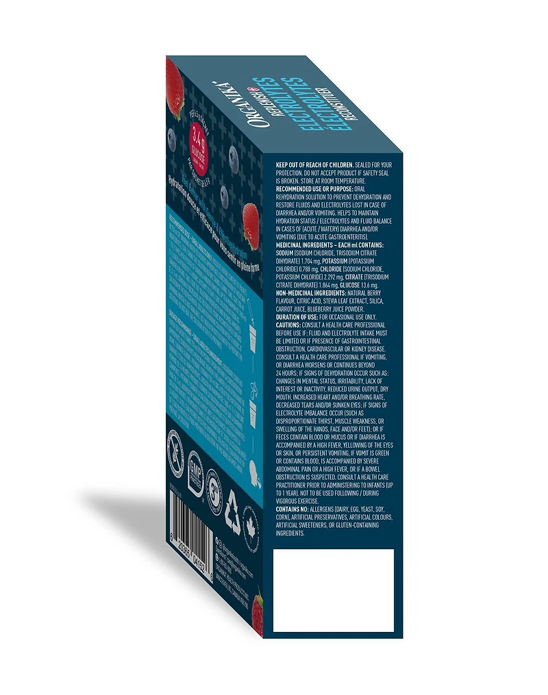 ORGANIKA ELECTROLYTES REPLENISH FOR ADULTS BERRY BLAST BOX8
