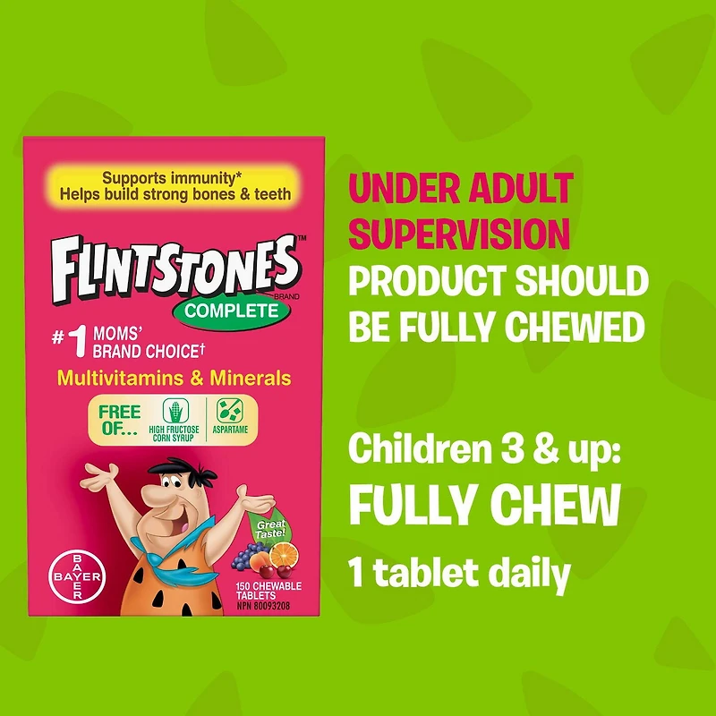 Flintstones Complete Multivitamins Chewable Tablets, 80 Chewable Tablets