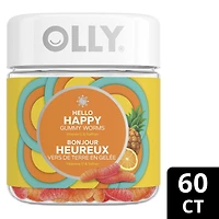 OLLY Hello Happy Tropical Zing flavour Gummy Worm Supplement