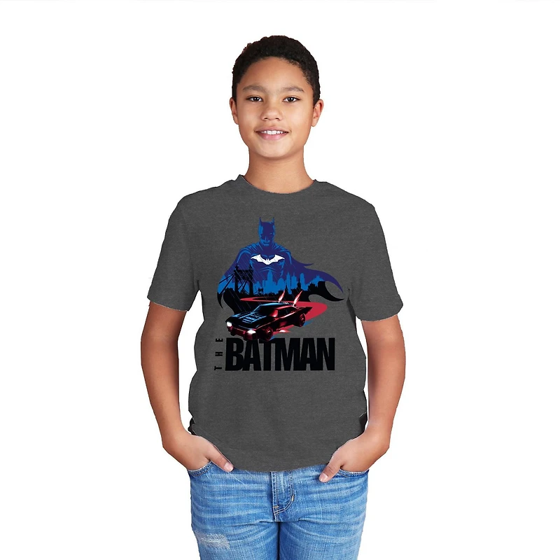 Boys The Batman Overlooks Short Sleeve T-Shirt, Sizes: XS-XL