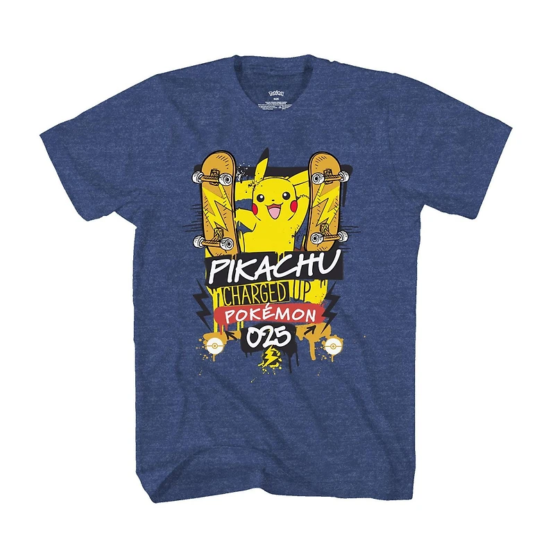 Boys Pokemon Pikachu Skate Short Sleeve T-Shirt