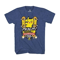 Boys Pokemon Pikachu Skate Short Sleeve T-Shirt