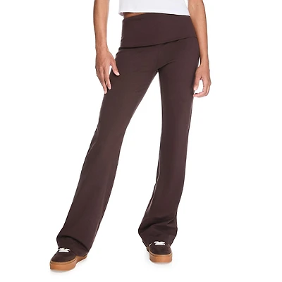 No Boundaries Women's Foldover Waistband Flare Leg Pant