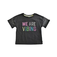 Girls Mini Pop Kids  We Are Vibing T-Shirt