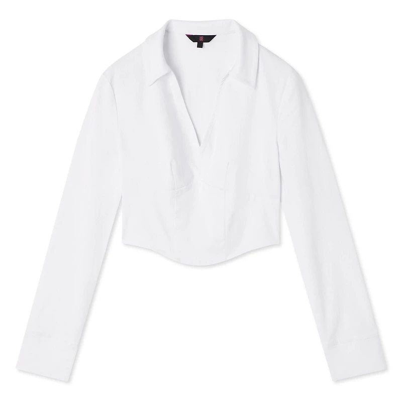 Camisole écourtée avec col chemisier fendu No Boundaries pour femmes