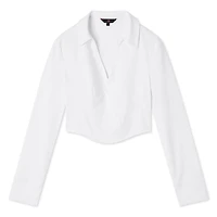 Camisole écourtée avec col chemisier fendu No Boundaries pour femmes