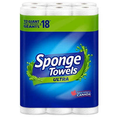 Essuie-tout SpongeTowels Ultra, feuilles Mesure-au-choix®, 12 roul. géants = 18 roul. ordinaires