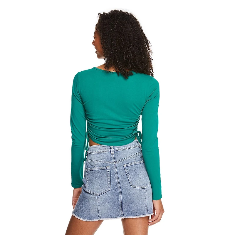 No Boundaries Women's Side Ruched Tee