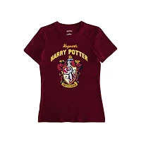 Dames Harry Potter Gryffondor Crest Ras Du Cou À Manches Courtes