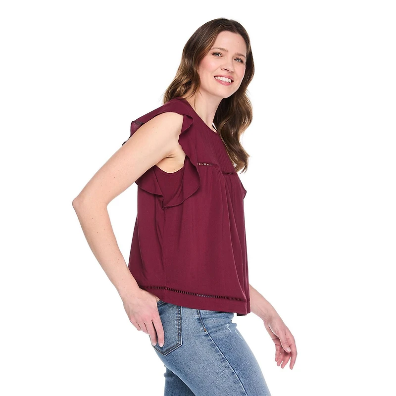 George Women's Ruffle-Sleeve Top