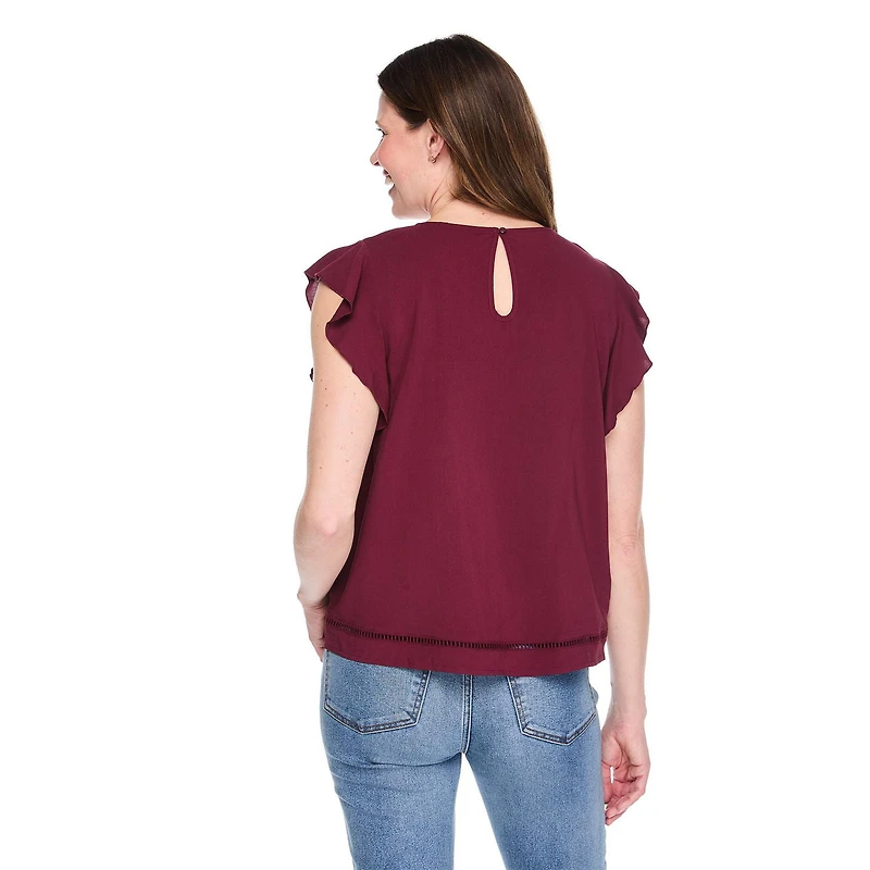 George Women's Ruffle-Sleeve Top