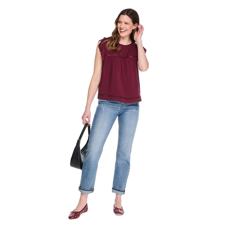 George Women's Ruffle-Sleeve Top