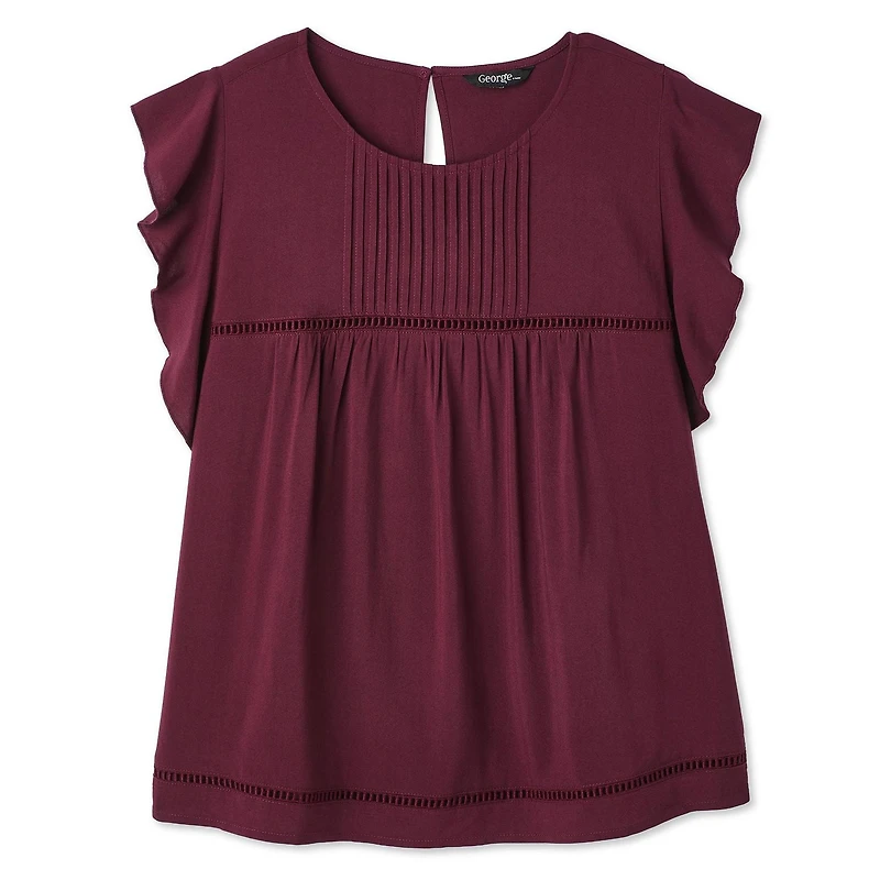 George Women's Ruffle-Sleeve Top