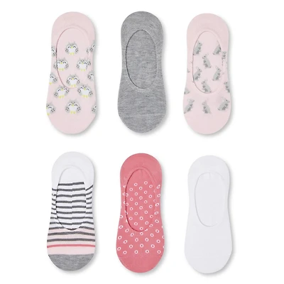 Lot de 6 paires de socquettes avec hibou George pour femmes