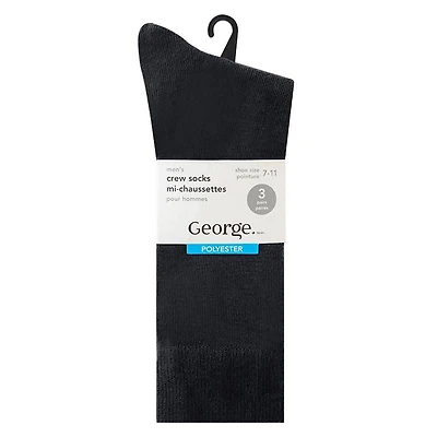 Lot de 3 paires de mi-chaussettes habillées George pour hommes Pointures 7-11