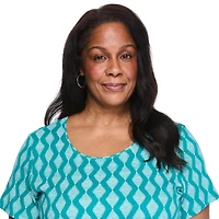 T-shirt imprimé à encolure dégagée Karen Scott Plus pour femmes