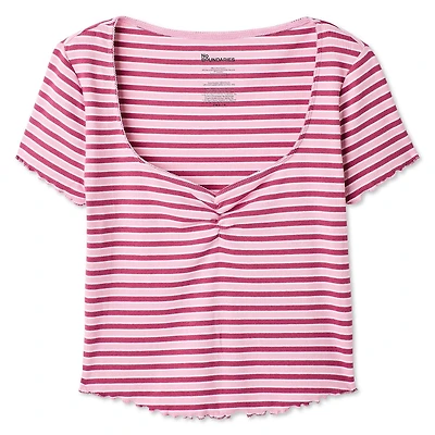 T-shirt rayé No Boundaries pour femmes