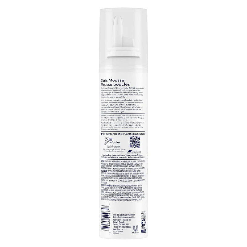 Mousse Dove Style+Care Nourrisantes pour boucles 198 g de mousse
