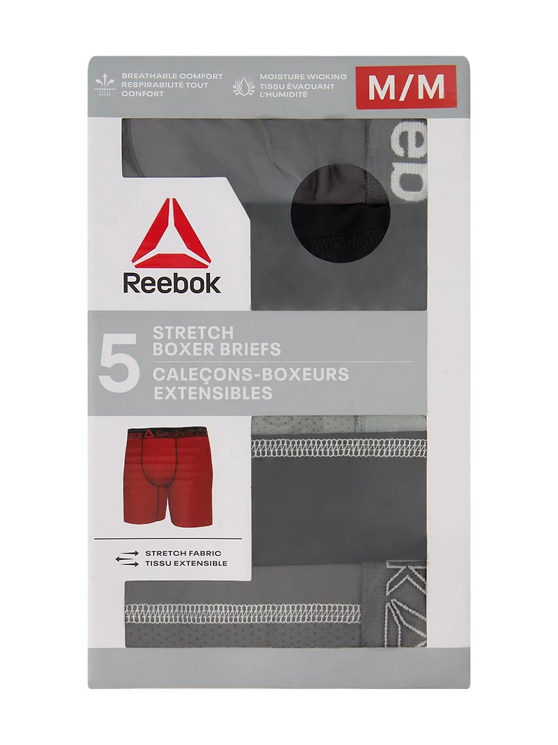 Paquet de 5 caleçons boxeurs extensibles Reebok