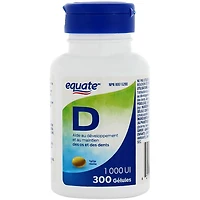 Equate Vitamine D 1000 UI Vitamine D 1000 UI<br>300 Gélules