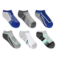 Lot de 6 paires de socquettes courtes Athletic Works pour garçons Pointures 11/2-3/9