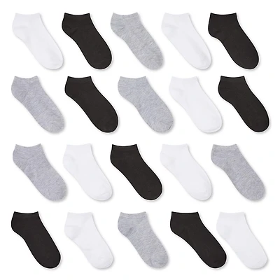 George Girls' Low-Cut Socks 20-Pack, Sizes 11/2-3/6