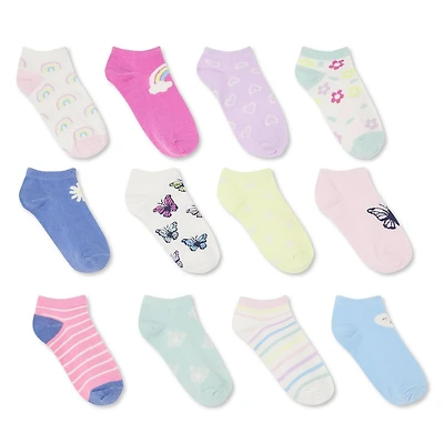Lot de 12 paires de socquettes courtes George pour filles Pointures 11/2-3/6