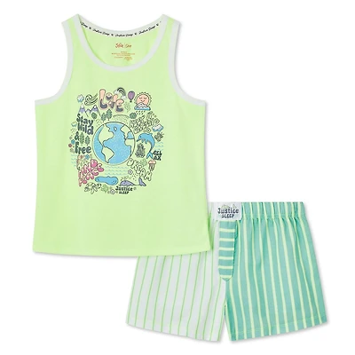 Ensemble 2 pièces avec caleçon boxer Justice pour filles