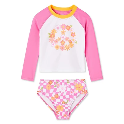 George Toddler Girls' Rash Guard 2-Piece Set