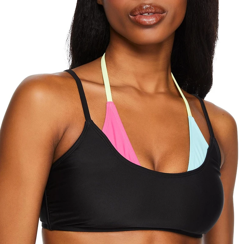No Boundaries Women's Layered Bikini Top