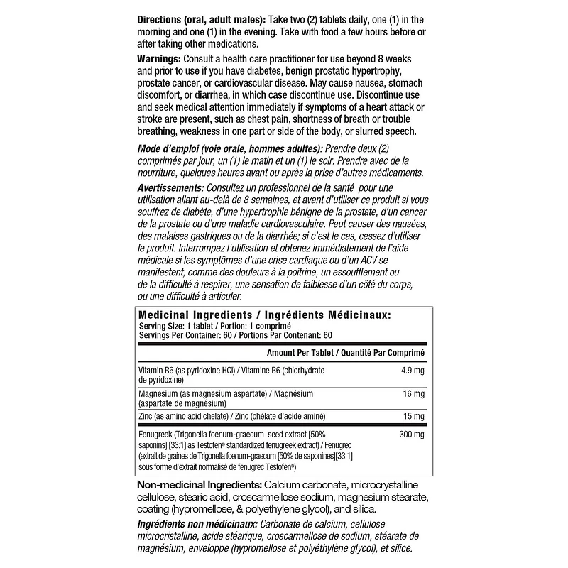 MÂLE sans âge 60 comprimés