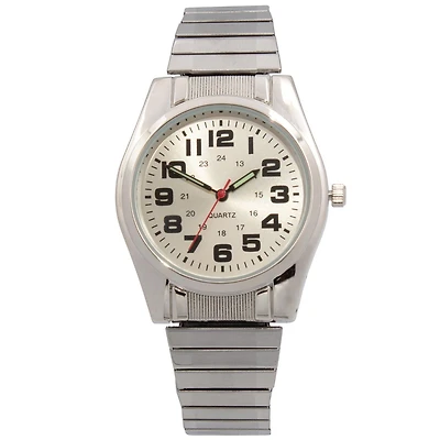 Montre George à argent avec bracelet extensible pour hommes