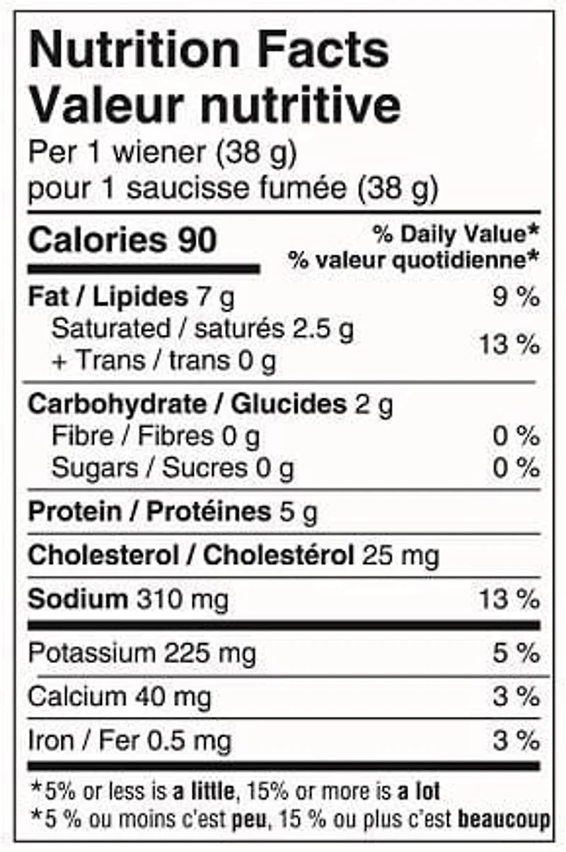 Great Value Original Wieners, 12 wieners, 450 g