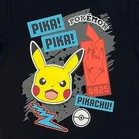 Pokemon T-shirt de base pour garçon. Ce t-shirt à col rond pour garçons a des manches courtes et un imprimé tendance et