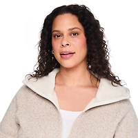 Veste zippée en fausse peau de mouton George Plus pour femmes