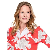 Karen Scott Women's Collared V-Neck Printed Top