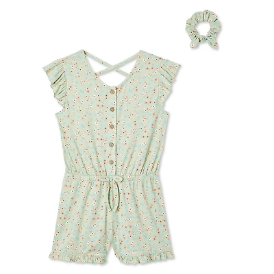Ensemble 2 pièces avec barboteuse imprimée et chouchou Btween pour filles