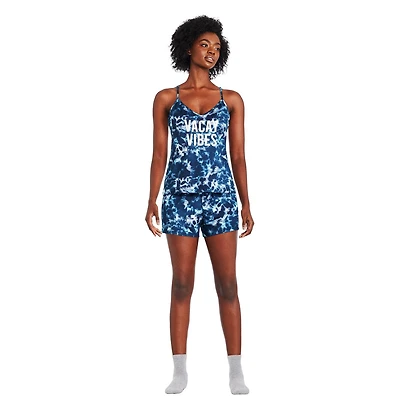 Ensemble de nuit imprimé avec débardeur et short George pour femmes